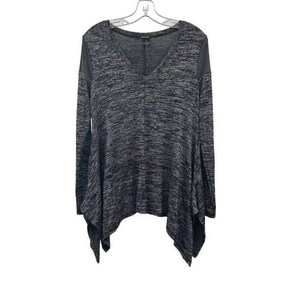 Dkny Sweaters - DKNY Jeans Womens V-Neck Sweater Black/Gray Space Dye Size Small
